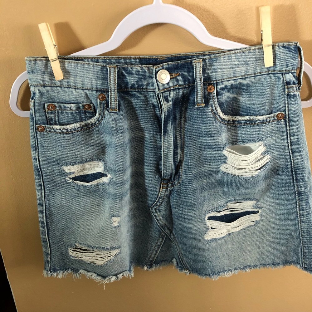 Aeropostale Distressed Jean Skirt